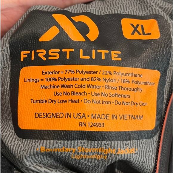First Lite Black Boundary Stormtight Lightweight Men's Activewear Jacket Size XL - Picture 3 of 4